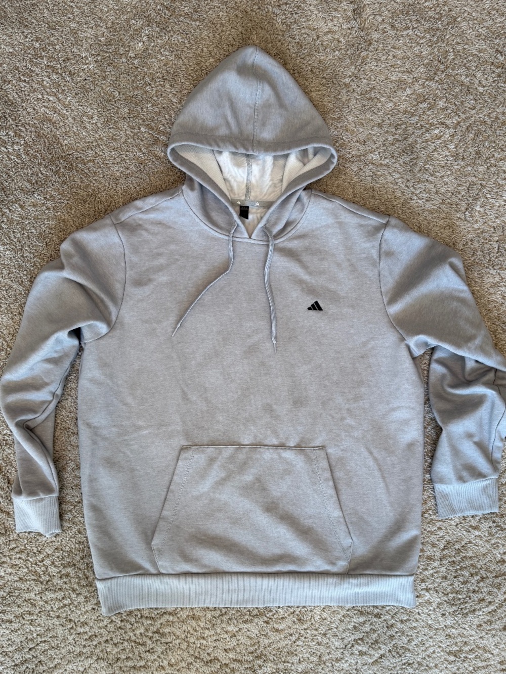 adidas Men’s XL Gray Pullover Hoodie Performance Logo Sweatshirt